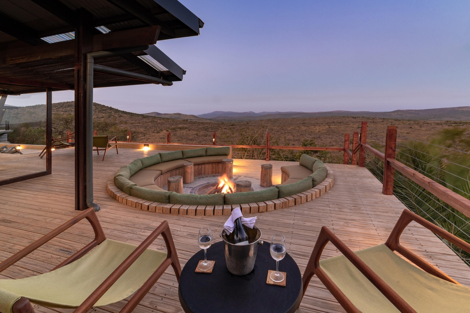 Rhino-Ridge-Safari-Lodge-firepit View from Rhino Ridge Safari Lodge - best lodges for couples in South Africa
