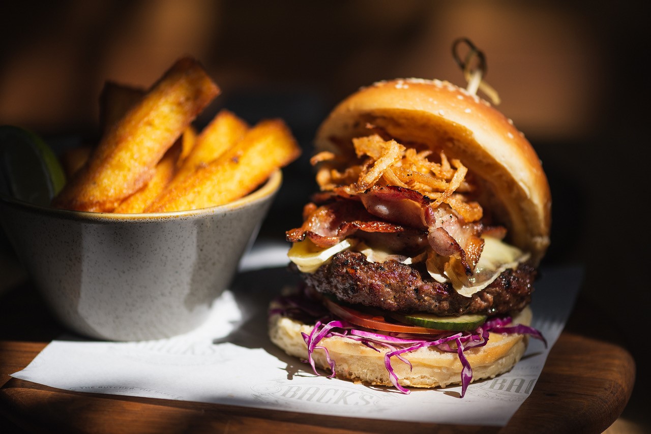 Backs  Burger and Chips at Back’s Restaurant and Deli